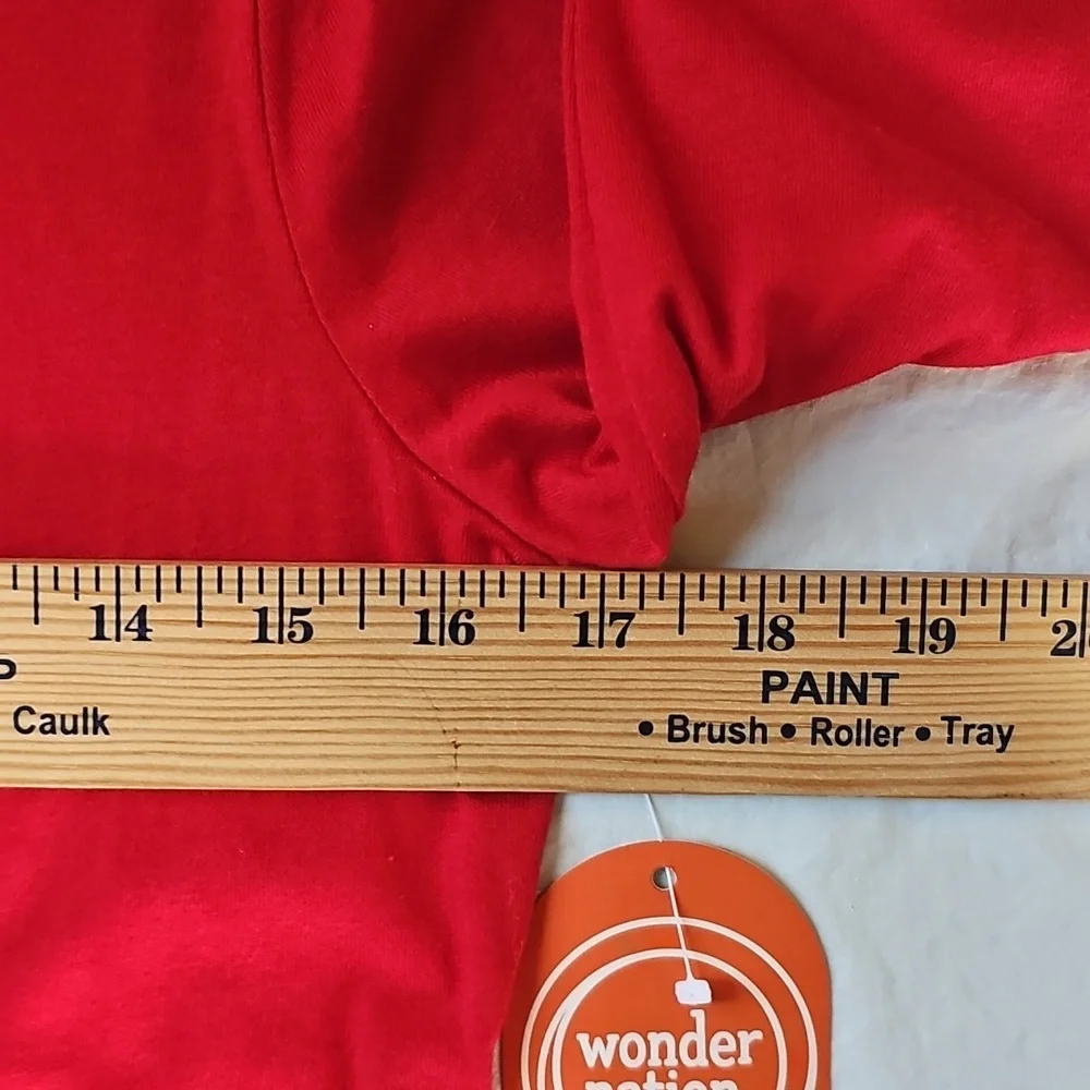 Wonder Nation Girls XXL 18 Long Sleeves Red Dress with Pockets New